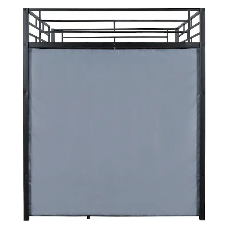 Full Size Metal Loft Bed with Desk and Wardrobe