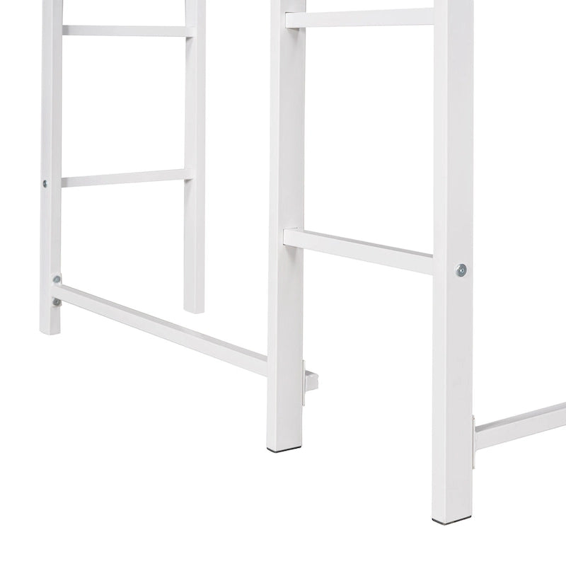 Twin Metal Loft Bed with Desk and Shelves