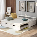 White Twin Wooden Daybed with Pull-Out Trundle