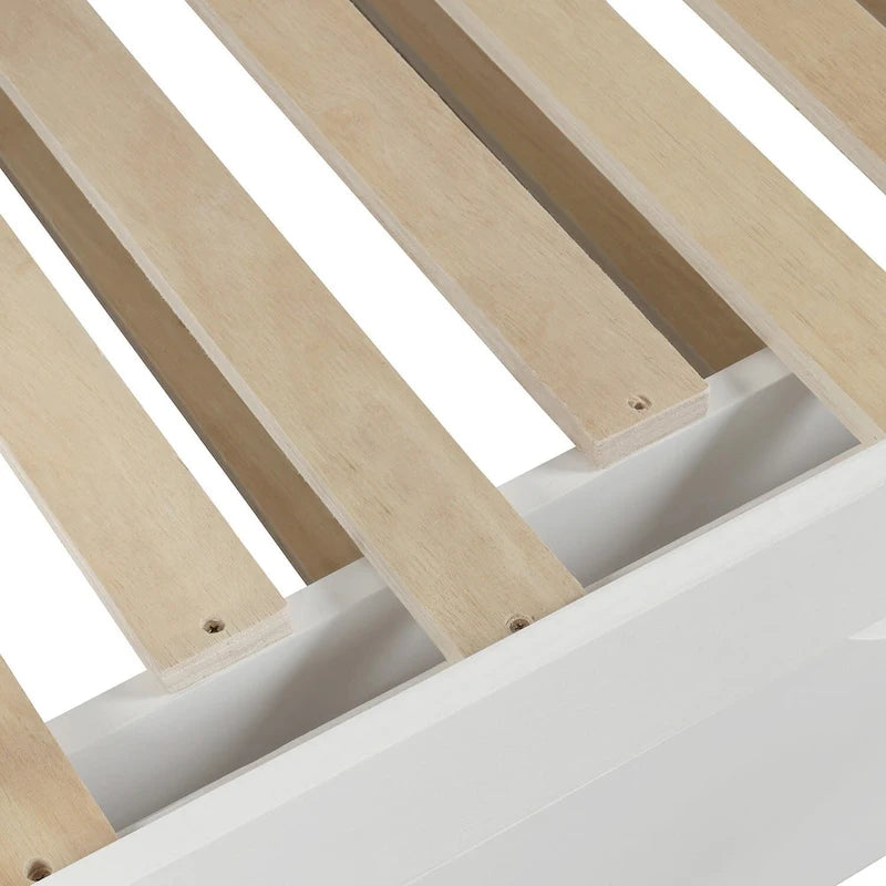 White Twin Wooden Daybed with Pull-Out Trundle