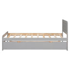 Estrutura de cama cinzenta Twin com cama auxiliar extraível