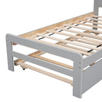 Estrutura de cama cinzenta Twin com cama auxiliar extraível