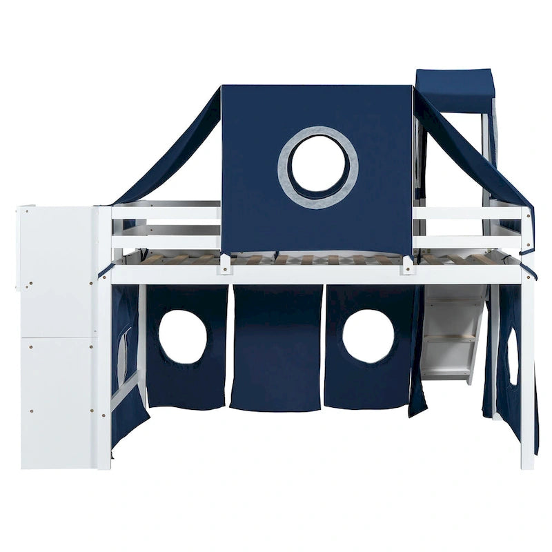Twin Castle Loft Bed with Solid Pine Frame, 250 lb Capacity