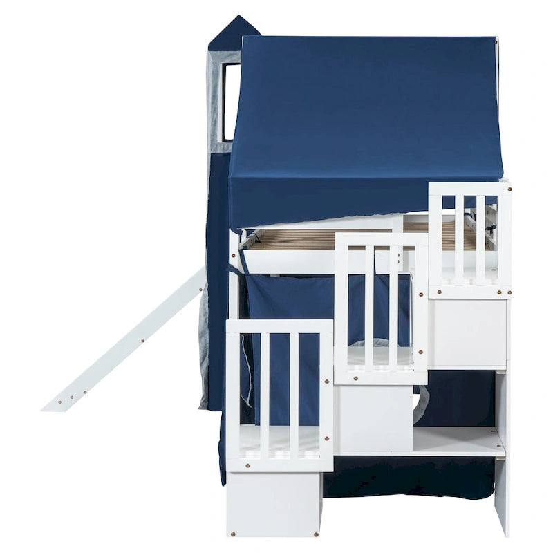 Twin Castle Loft Bed with Solid Pine Frame, 250 lb Capacity