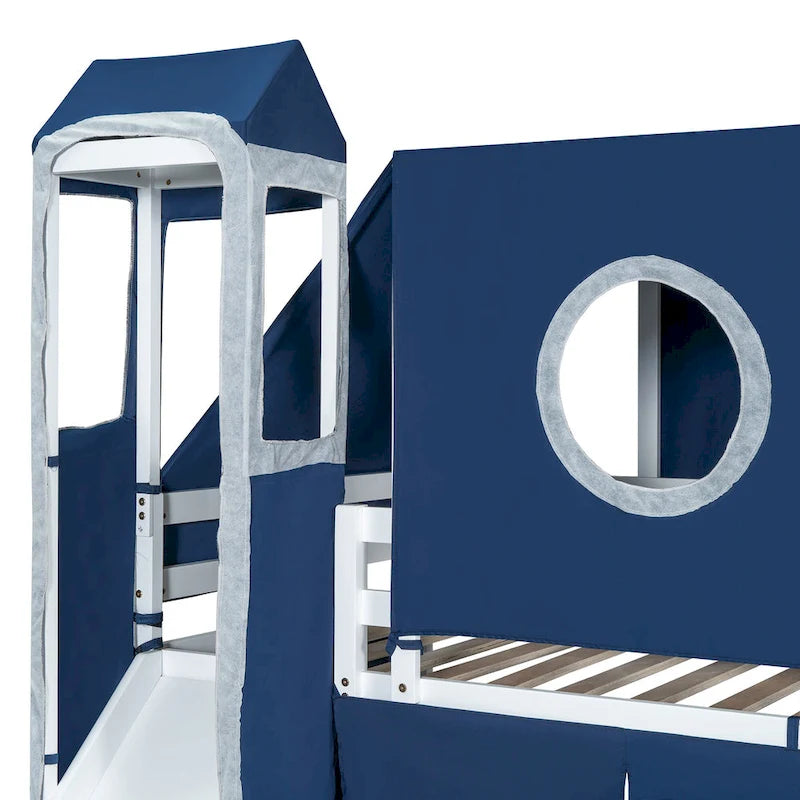 Twin Castle Loft Bed with Solid Pine Frame, 250 lb Capacity