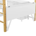 Lit mezzanine en bois blanc taille double avec rangement et bureau pliant