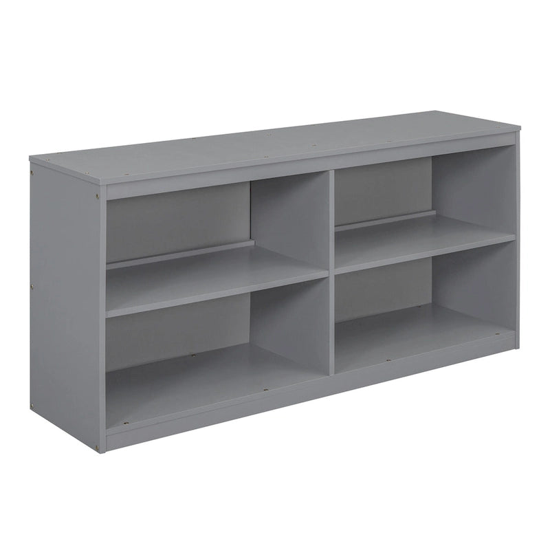 Gray Full-Size Loft Bed with Desks, Drawers & Shelves
