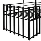 Black Twin House-Style Loft Bed with Roof and Ladder