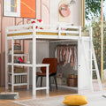 Full Loft Bed with Wardrobe, Desk and Shelves