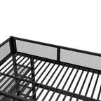 Black Metal Loft Bed with Workstation and Storage