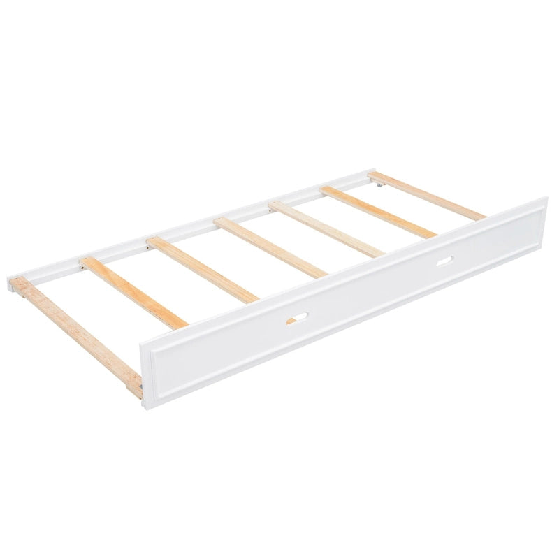 Full-Size Wood Daybed with Twin Trundle, Storage, USB and LED Lights
