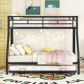 Twin-Over-Full Steel Bunk Bed with Twin Trundle and Dual Ladders