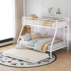 Stahl-Etagenbett für Twin- und Full-Matratzen mit Twin-Gästebett und zwei Leitern