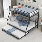 Stahl-Etagenbett für Twin- und Full-Matratzen mit Twin-Gästebett und zwei Leitern