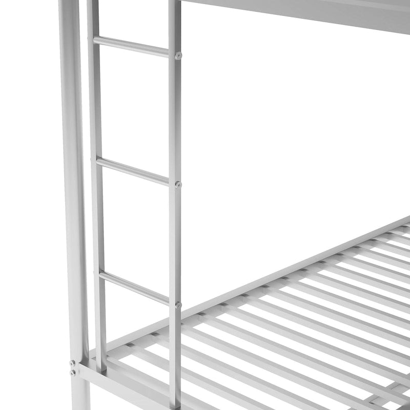 Twin-Over-Full Steel Bunk Bed with Twin Trundle and Dual Ladders