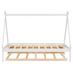 Cama de suelo tipo tienda de campaña tamaño Twin con cama nido extraíble