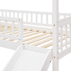 Hochbett aus Holz in Twin-Größe mit Rutsche und Schutzgittern
