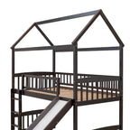 Hochbett aus Holz in Twin-Größe mit Rutsche und Schutzgittern