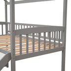 Hochbett aus Holz in Twin-Größe mit Rutsche und Schutzgittern